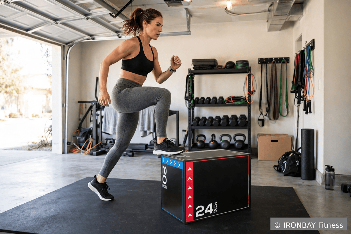 The Before-Your-Shower Challenge: 6-Move Plyo Box Workout at Home - IRONBAY Fitness