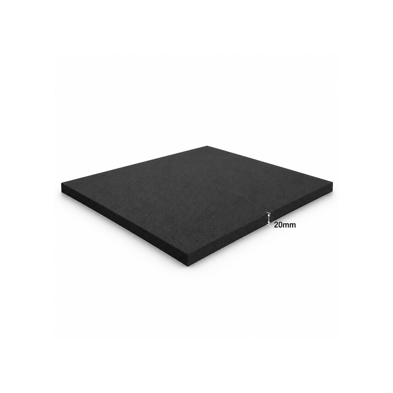 Gym Flooring Mats | 1m x 1m | 20mm | Solid Black