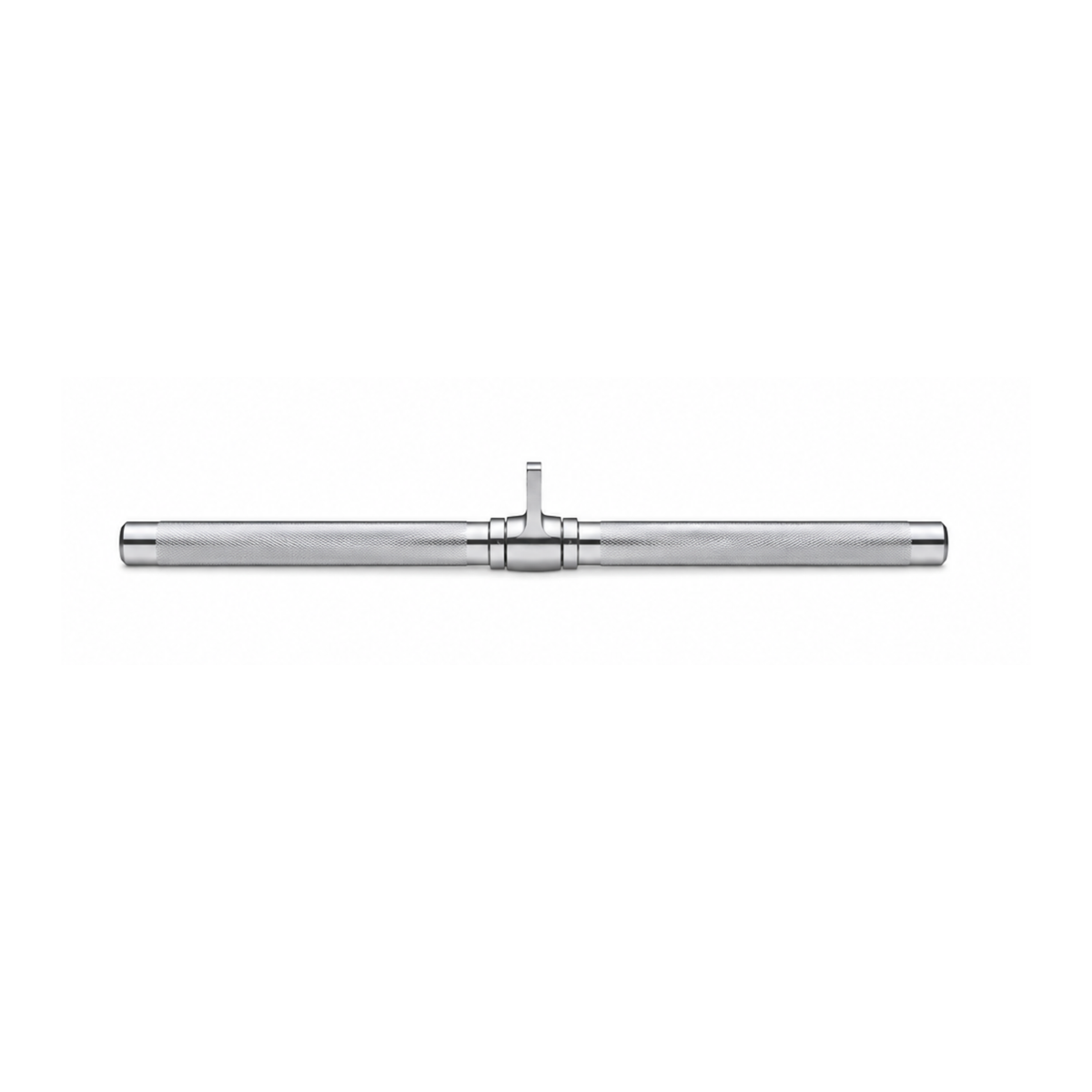 Eyries™ 15-Inch Revolving Straight Bar with knurled aluminum grips and rotating cable attachment point