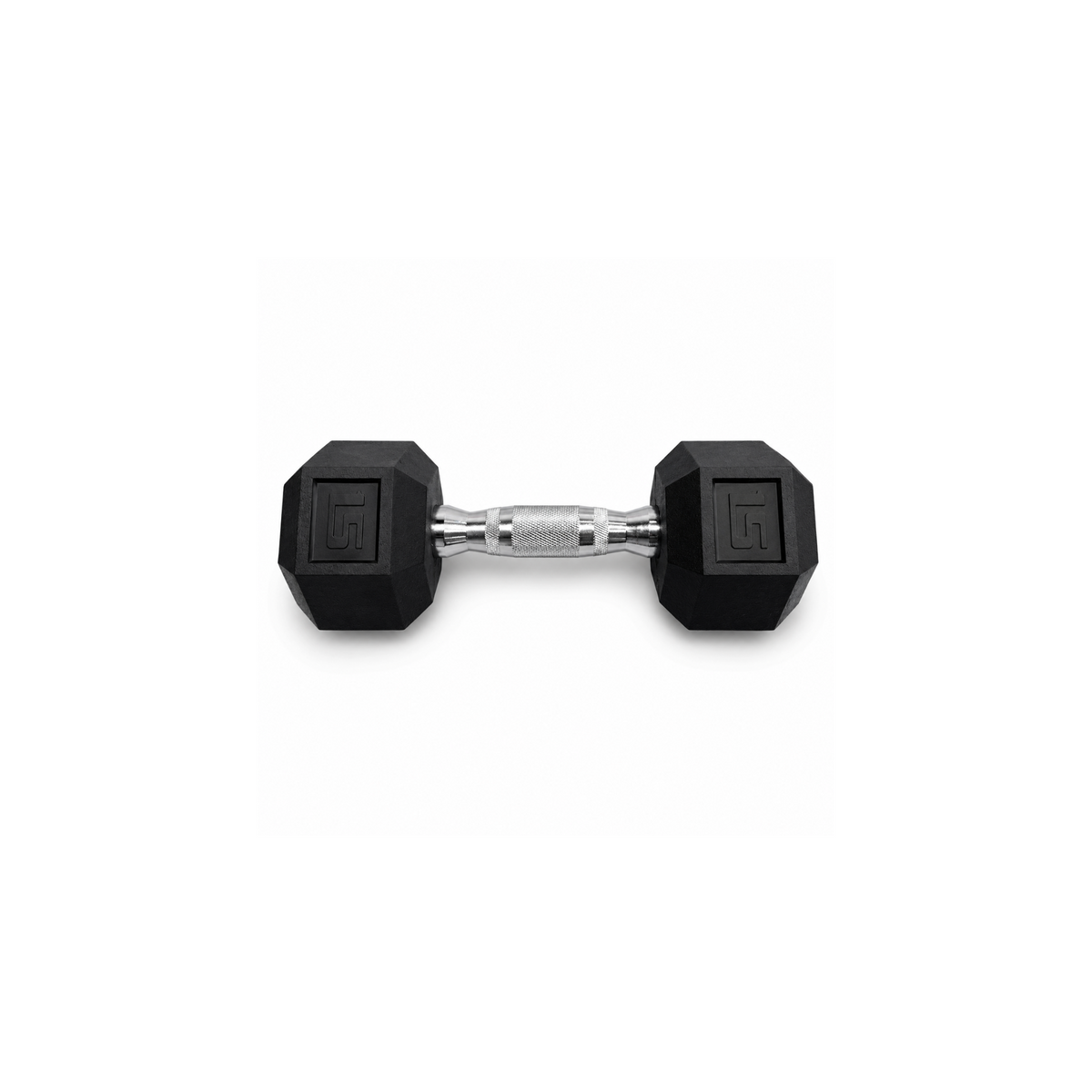 IRONBAY 15 lb hex dumbbell with chrome-plated knurled steel handle