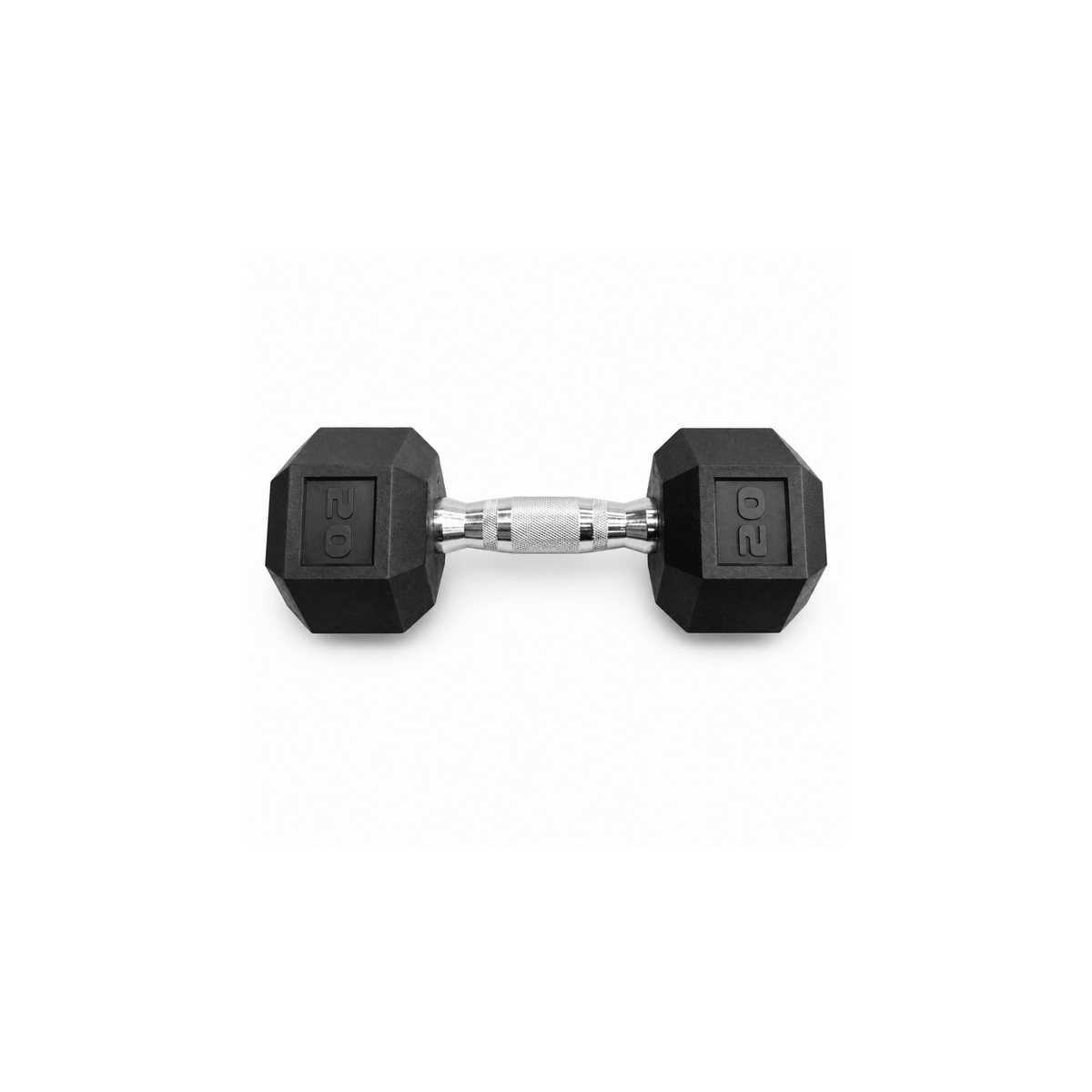 IRONBAY 20 lb hex dumbbell with chrome-plated knurled steel handle