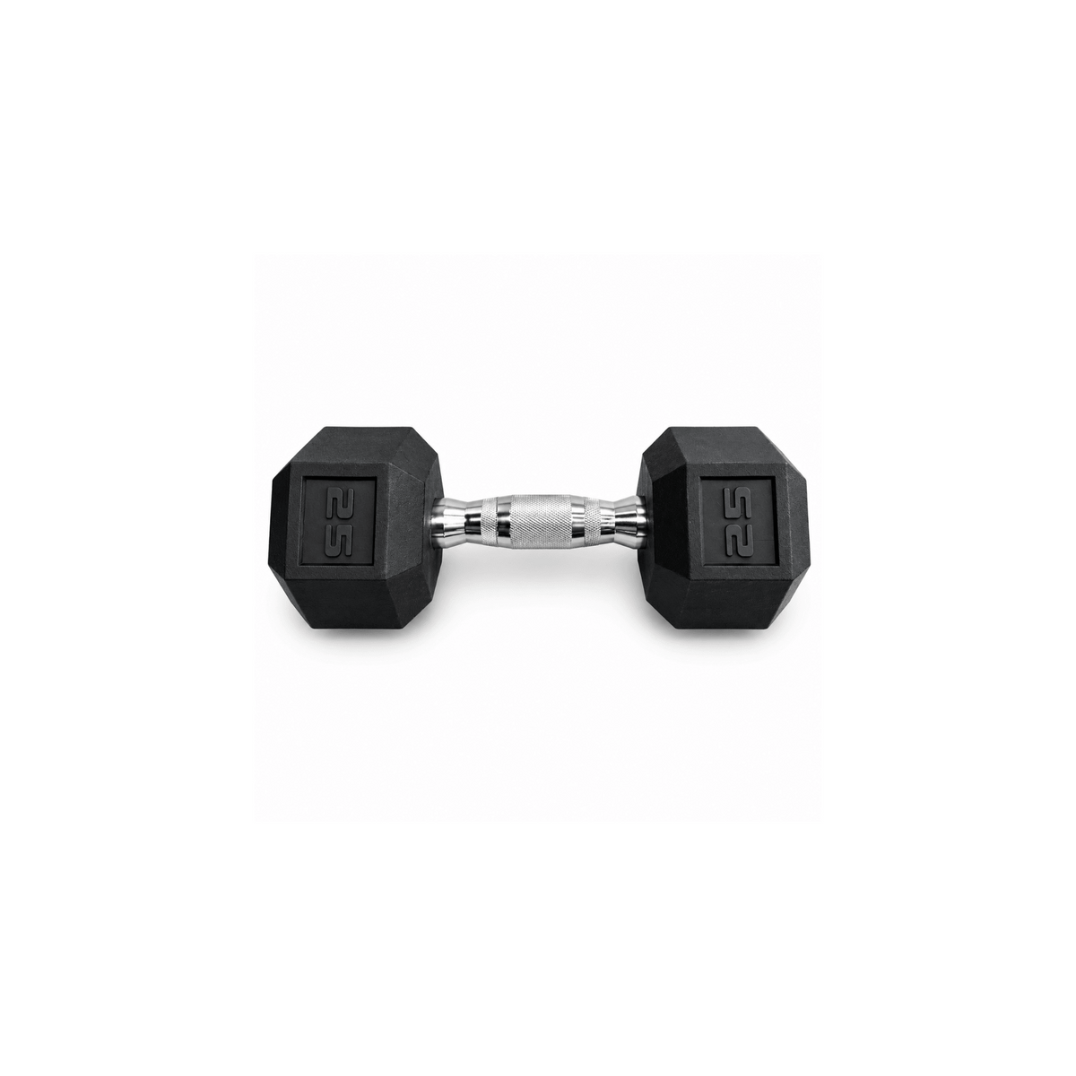 IRONBAY 25 lb hex dumbbell with chrome-plated knurled steel handle