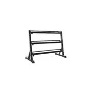 IRONBAY 3-tier dumbbell rack with storage for up to 10 pairs of hex dumbbells