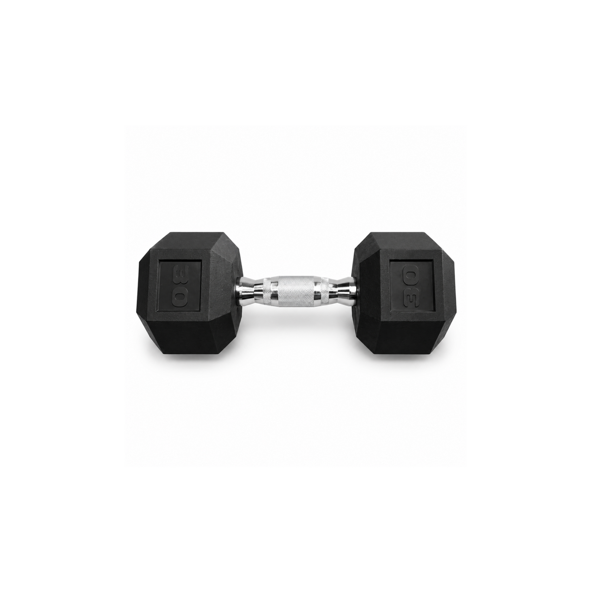 IRONBAY 30 lb hex dumbbell with chrome-plated knurled steel handle