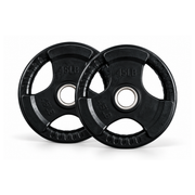 Pair of IRONBAY 45 lb black rubber grip Olympic weight plates
