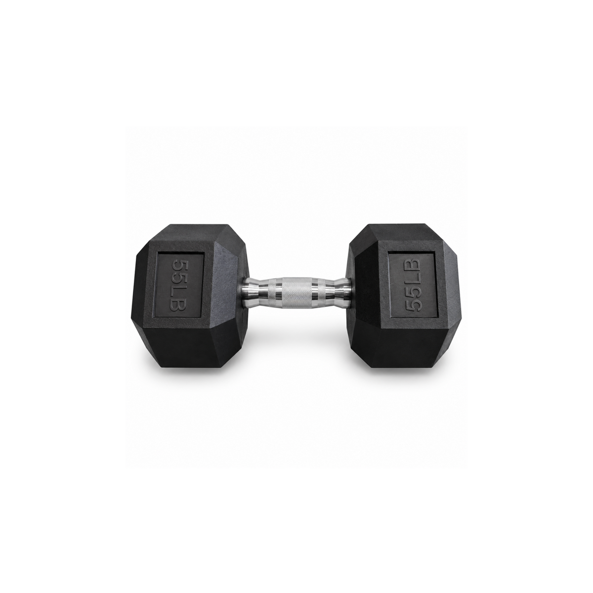 IRONBAY 55 lb hex dumbbell with chrome-plated knurled steel handle