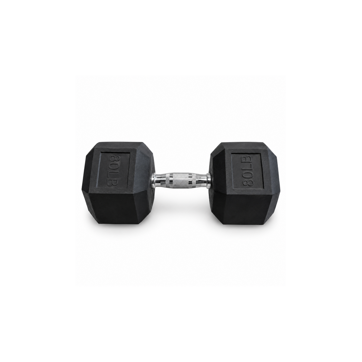 IRONBAY 80 lb hex dumbbell with chrome-plated knurled steel handle