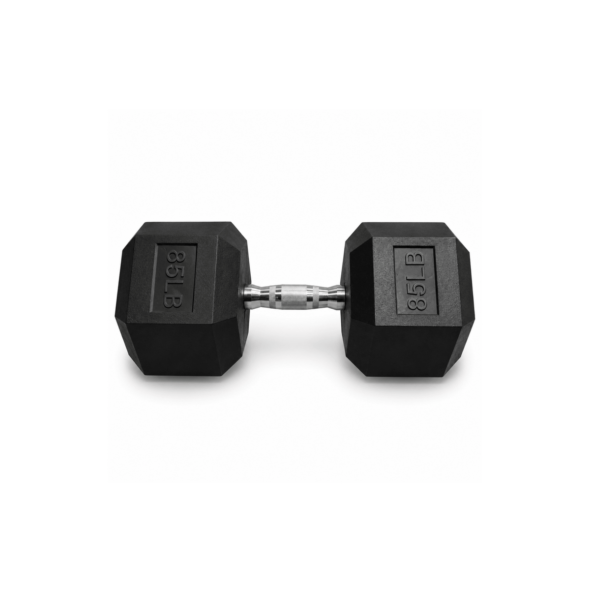 IRONBAY 85 lb hex dumbbell with chrome-plated knurled steel handle