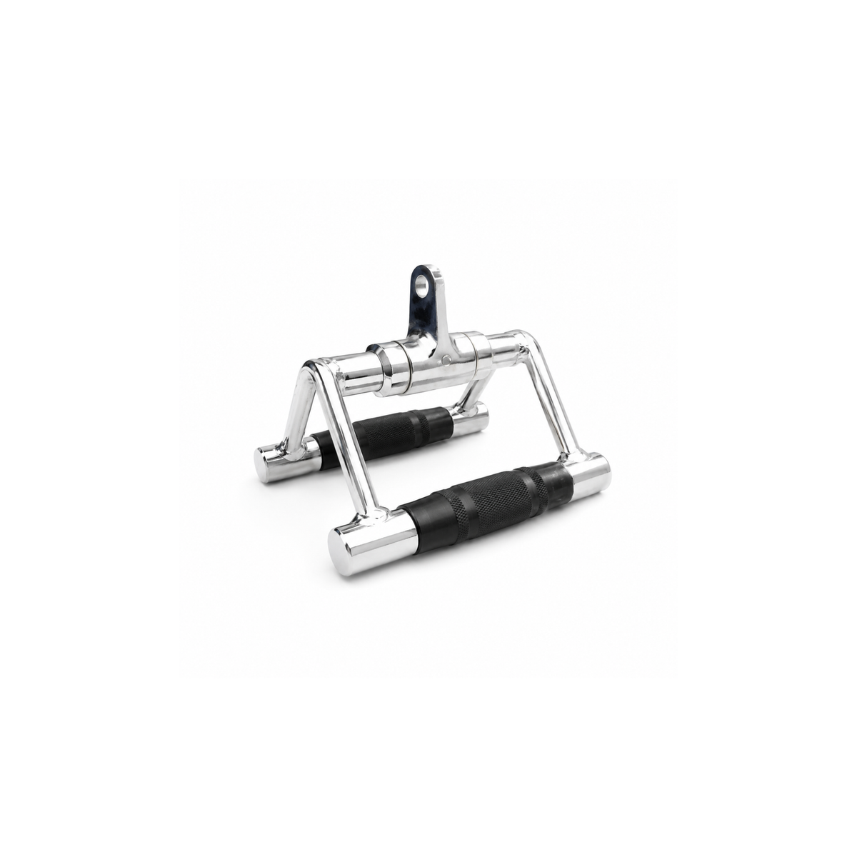 IRONBAY Multi-Purpose V-Style Cable Bar with multiple rubber grip positions and chrome-plated steel construction